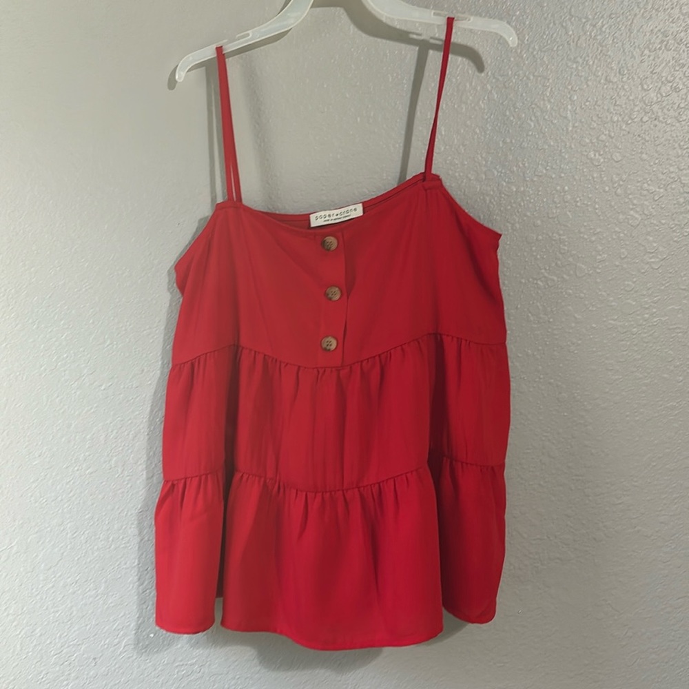 Paper Crane red flowy tank top. Size xs.